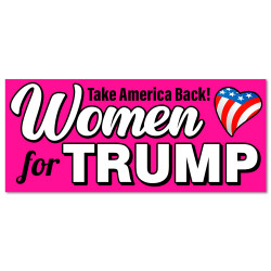 Women For Trump - Take America Back Car Decals 2 Pack Removable Bumper Stickers (9x4 inches)