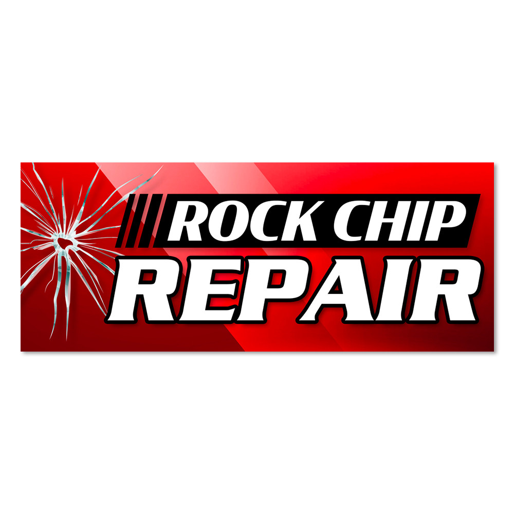 Rock Chip Repair – Auto Glass Vinyl Banner with Optional Sizes (Made in the USA)