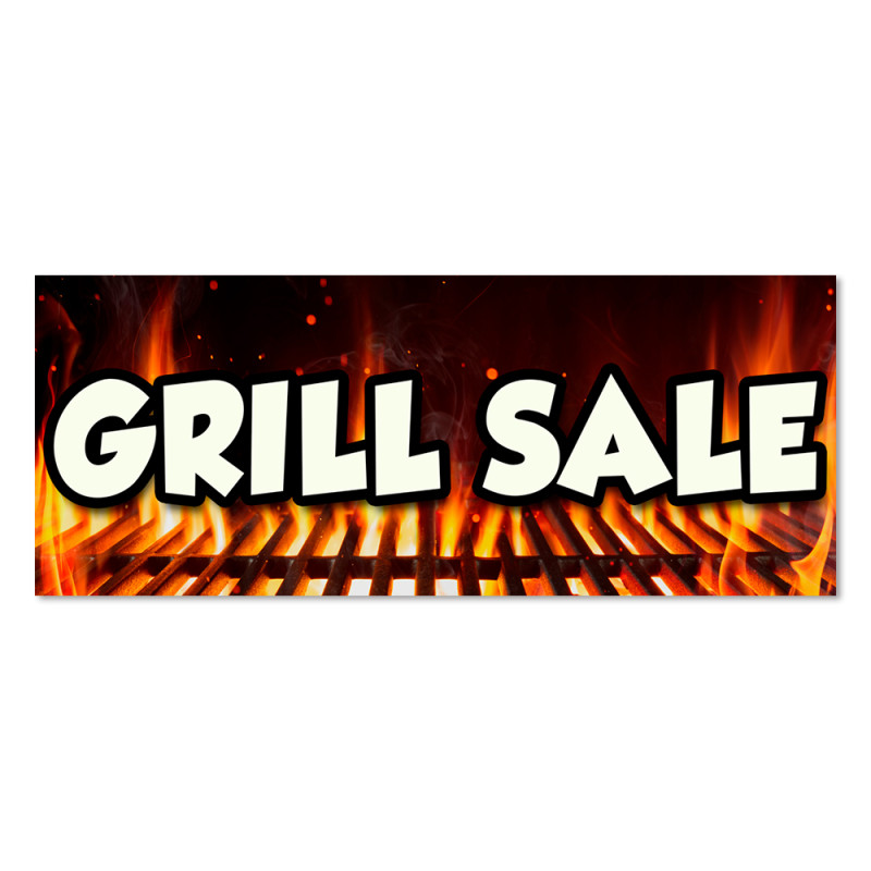 GRILL SALE Vinyl Banner with Optional Sizes (Made in the USA)