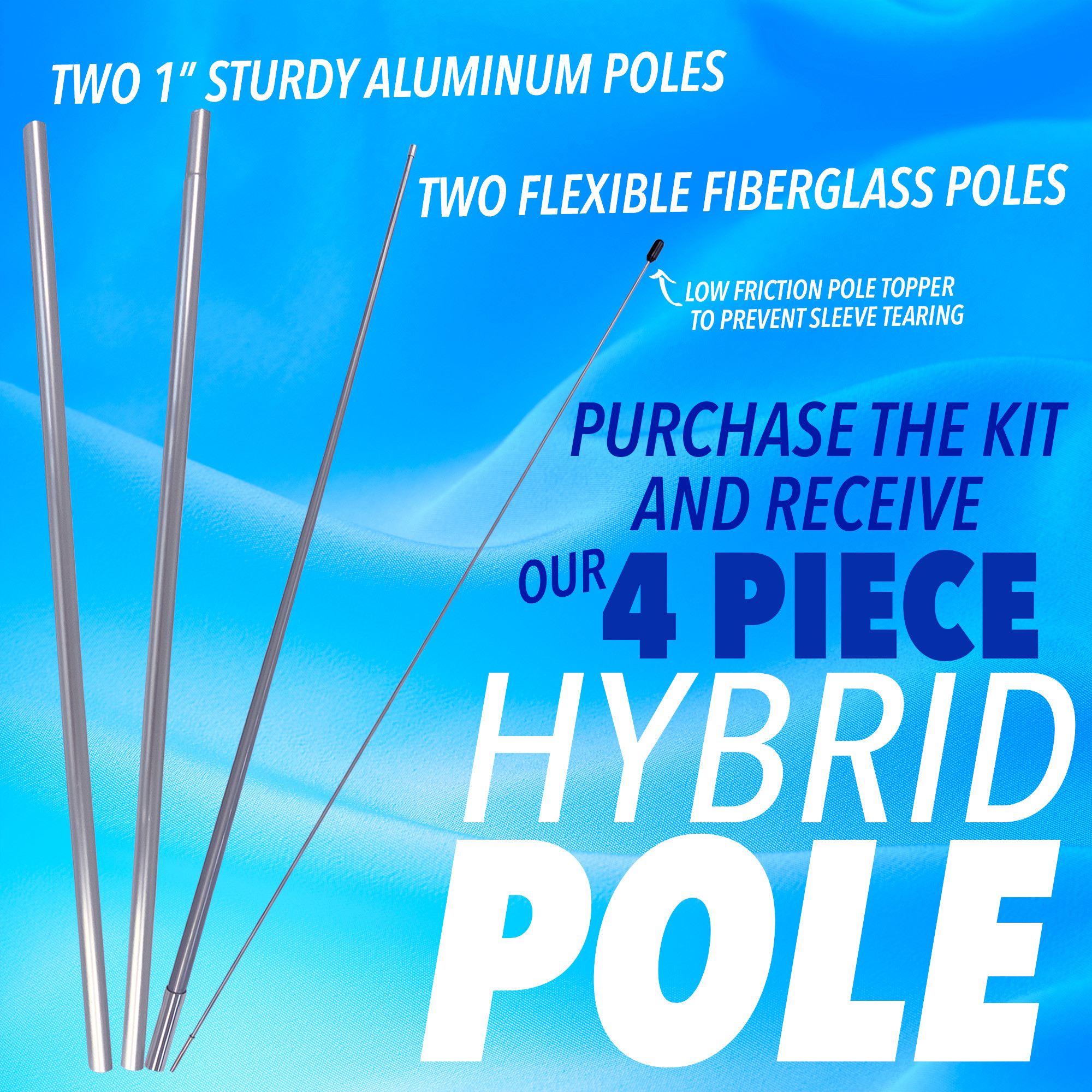Small Engine Repair Premium Windless Feather Flag Bundle (Complete Kit) OR Optio - Picture 4 of 6
