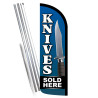 Knives Sold Here Premium Windless Feather Flag Bundle (Complete Kit) OR Optional Replacement Flag Only