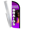 Hair Braids - Salon Braiding Premium Windless Feather Flag Bundle (Complete Kit) OR Optional Replacement Flag Only