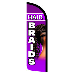 Hair Braids - Salon Braiding Premium Windless Feather Flag Bundle (Complete Kit) OR Optional Replacement Flag Only