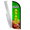 Pollo Asado Premium Windless Feather Flag Bundle (Complete Kit) OR Optional Replacement Flag Only