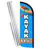 Kayak Rentals Premium Windless Feather Flag Bundle (Complete Kit) OR Optional Replacement Flag Only