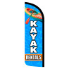 Kayak Rentals Premium Windless Feather Flag Bundle (Complete Kit) OR Optional Replacement Flag Only