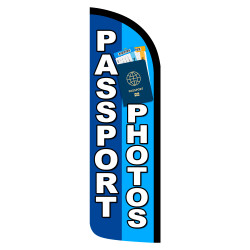 Passport Photos Premium Windless Feather Flag Bundle (Complete Kit) OR Optional Replacement Flag Only