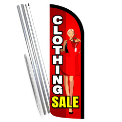 Clothing Sale Premium Windless Feather Flag Bundle (Complete Kit) OR Optional Replacement Flag Only