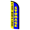 Storage - First Month Free (Blue/Yellow) Premium Windless Feather Flag Bundle (Complete Kit) OR Optional Replacement Flag Only