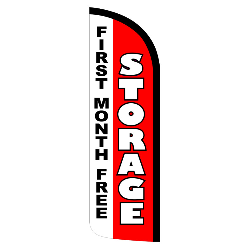 Storage First Month Free (Red) Premium Windless Feather Flag Bundle Storage First Month Free (Red) Premium Windless Feather Flag Bundle
