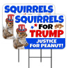 Squirrels For Trump - Justice For Peanut 2 Pack Double-Sided Yard Signs 16" x 24" with Metal Stakes (Made in Texas)