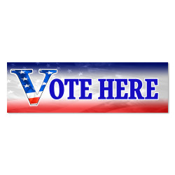 Vote Here Vinyl Banner with...