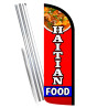 Haitian Food Premium Windless Feather Flag Bundle (Complete Kit) OR Optional Replacement Flag Only