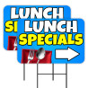 Lunch Specials 2 Pack Double-Sided Yard Signs 16" x 24" with Metal Stakes (Made in Texas)