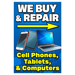 Buy Repair Cell Phones Tablets Computers Economy A-Frame Sign