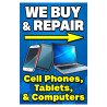 Buy Repair Cell Phones Tablets Computers Economy A-Frame Sign