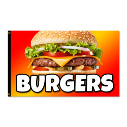 Burgers Premium 3x5 Foot Flag OR Optional Flag with Mounting Kit