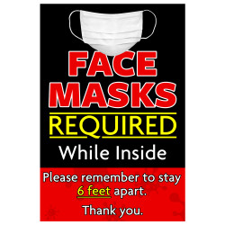 Face Masks Required (Arrow) Economy A-Frame Sign 2 Feet Wide by 3 Feet Tall (Made in The USA)