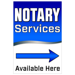 Notary Services Available Here (Arrow) Economy A-Frame Sign 2 Feet Wide by 3 Feet Tall (Made in The USA)