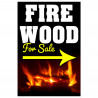 Firewood for Sale (Arrow) Economy A-Frame Sign 2 Feet Wide by 3 Feet Tall (Made in The USA)