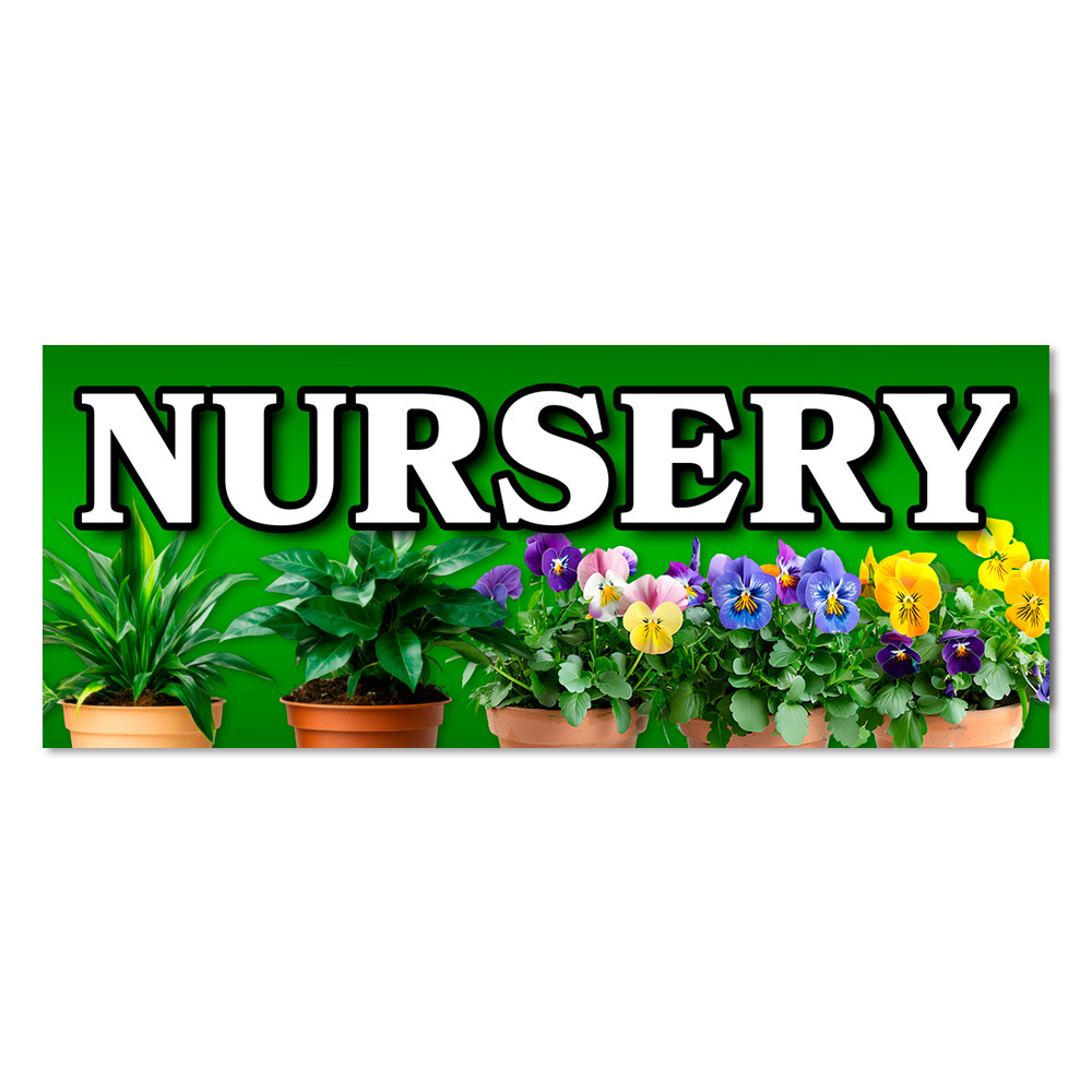 Nursery – Plants Flowers Vinyl Banner with Optional Sizes (Made in the USA)