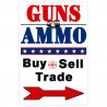 Guns & Ammo (Arrow) Economy A-Frame Sign 2 Feet Wide by 3 Feet Tall (Made in The USA)