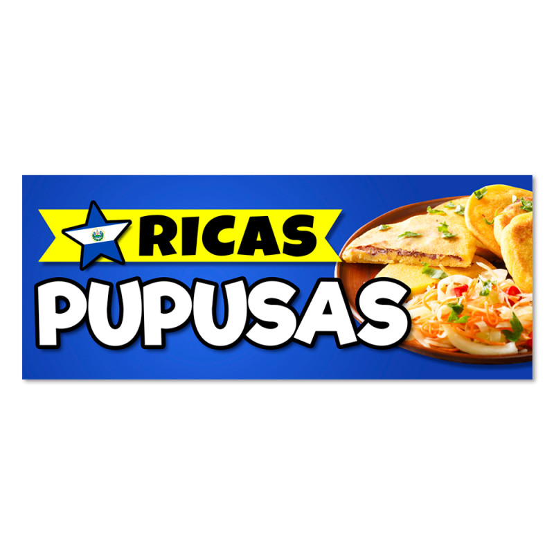 Ricas Pupusas Vinyl Banner with Optional Sizes (Made in the USA)