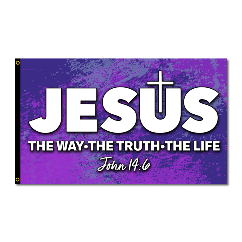 JESUS - The Way The Truth The Life Premium 3x5 foot Flag OR Optional Flag with Mounting Kit