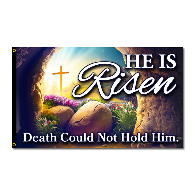 He Is Risen - Easter Premium 3x5 Flag 3x5 foot Flag OR Optional Flag with Mounting Kit