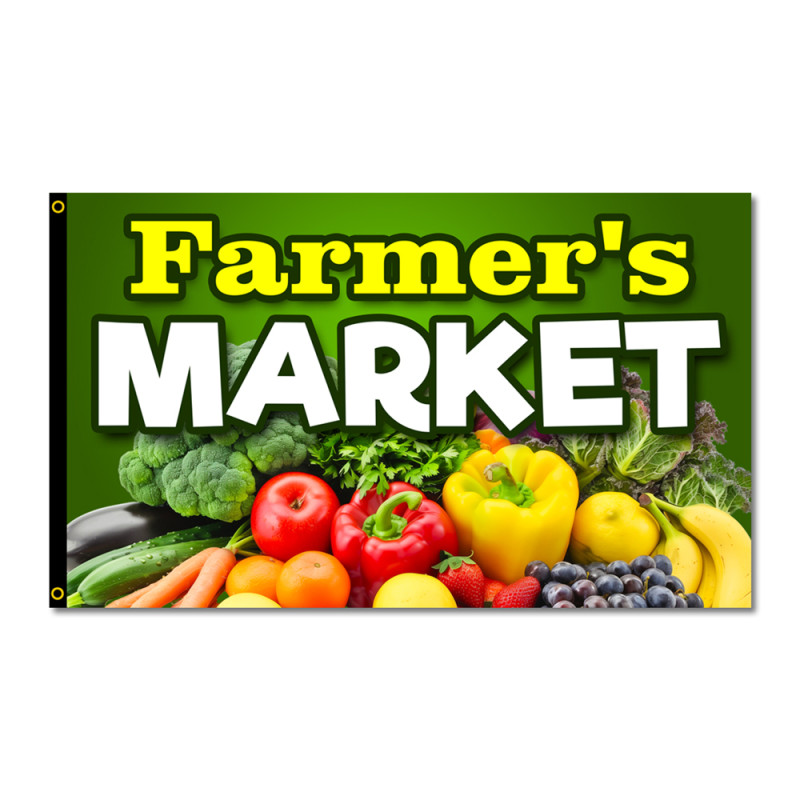 Farmer's Market Premium 3x5 Flag 3x5 foot Flag OR Optional Flag with Mounting Kit