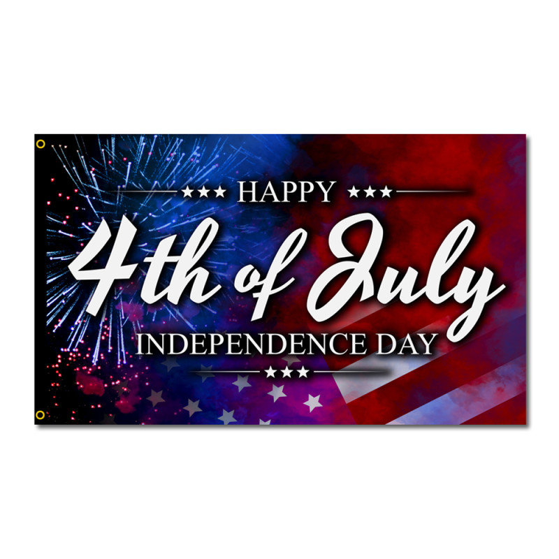 Happy 4th Of July Premium 3x5 Flag 3x5 foot Flag OR Optional Flag with Mounting Kit