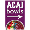 ACAI Bowls (Arrow) Economy A-Frame Sign 2 Feet Wide by 3 Feet Tall (Made in The USA)