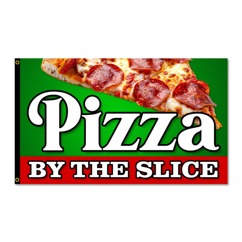 Pizza By The Slice Premium 3x5 Flag 3x5 foot Flag OR Optional Flag with Mounting Kit