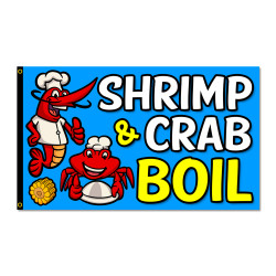 Shrimp & Crab Boil Premium 3x5 Flag 3x5 foot Flag OR Optional Flag with Mounting Kit