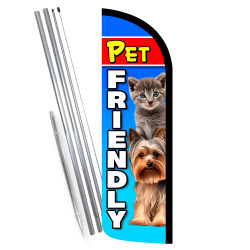 Pet Friendly Premium Windless Feather Flag Bundle (Complete Kit) OR Optional Replacement Flag Only