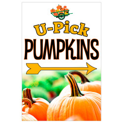 U-Pick Pumpkins Economy A-Frame Sign 24" Wide by 36" Tall (Made in The USA)