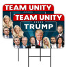 Team Unity - Trump, Vance, Musk, Tulsi, RFK Jr. Bondi 2 Pack Double-Sided Yard Signs 16" x 24" with Metal Stakes (Made in Texas)