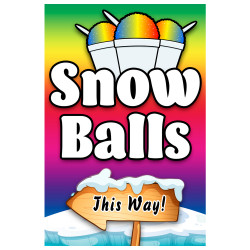 Snow Balls (Arrow) Economy A-Frame Sign 24" Wide by 36" Tall (Made in The USA)