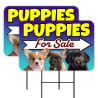 Puppies For Sale - Kittens Pets Dogs 2 Pack Double-Sided Yard Signs 16" x 24" with Metal Stakes (Made in Texas)