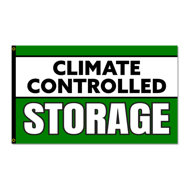 Climate Controlled Storage - Green Premium 3x5 Flag 3x5 foot Flag OR Optional Flag with Mounting Kit