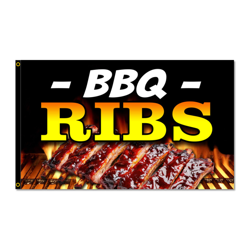 BBQ Ribs Premium 3x5 Flag OR Optional Flag with Mounting Kit