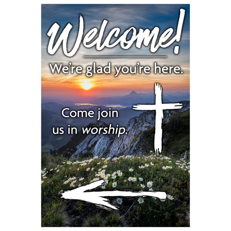 Welcome (Church/Worship) Economy A-Frame Sign 2 Feet Wide by 3 Feet ...