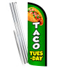 Taco Tuesday Premium Windless Feather Flag Bundle (Complete Kit) OR Optional Replacement Flag Only