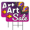 Art Sale - Gallery 2 Pack Double-Sided Yard Signs 16" x 24" with Metal Stakes (Made in Texas)