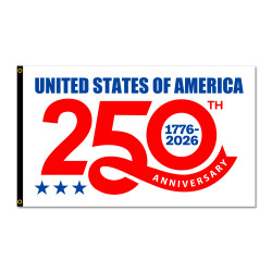 USA 250th Anniversary - July 4th Premium 3x5 Flag OR Optional Flag with Mounting Kit