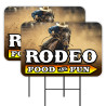 Rodeo 2 Pack Double-Sided Yard Signs 16" x 24" with Metal Stakes (Made in Texas)