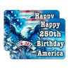 Happy 250th Birthday America - USA July 4th 2 Pack Car Magnet 15" x 11"