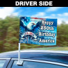 Happy 250th Birthday America - July 4th Car Flag Set - 16" x 12" Hemless