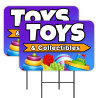 Toys & Collectibles 2 Pack Double-Sided Yard Signs 16" x 24" with Metal Stakes (Made in Texas)