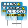 Doors & Windows - Home Improvement 2 Pack Double-Sided Yard Signs 16" x 24" with Metal Stakes (Made in Texas)